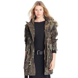 Polo Ralph Lauren Camouflage Hooded Coat Parka Detachable Hood Medium Rugged